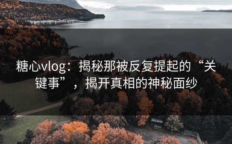 糖心vlog：揭秘那被反复提起的“关键事”，揭开真相的神秘面纱