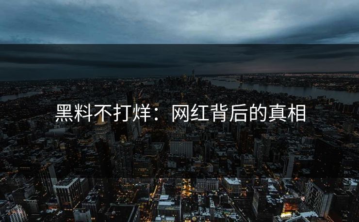 黑料不打烊:网红背后的真相